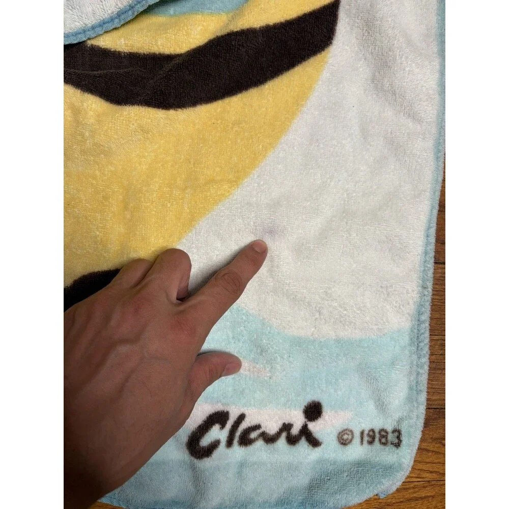Vintage 80s TerriMondo Clari Sailboats Beach Towel 100% Cotton Israel